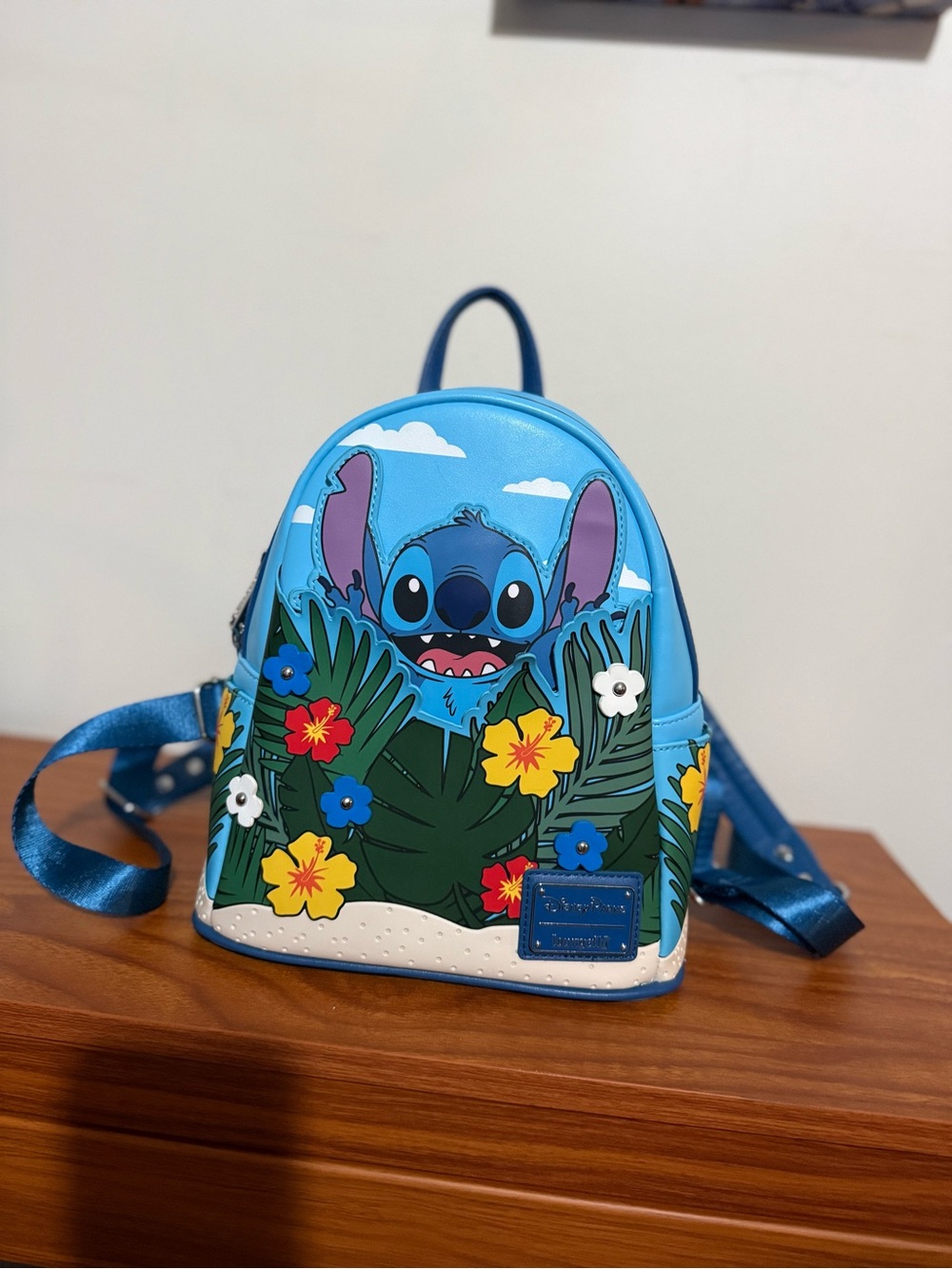 Loungefly Blue Stitch Tropical Mini Backpack
